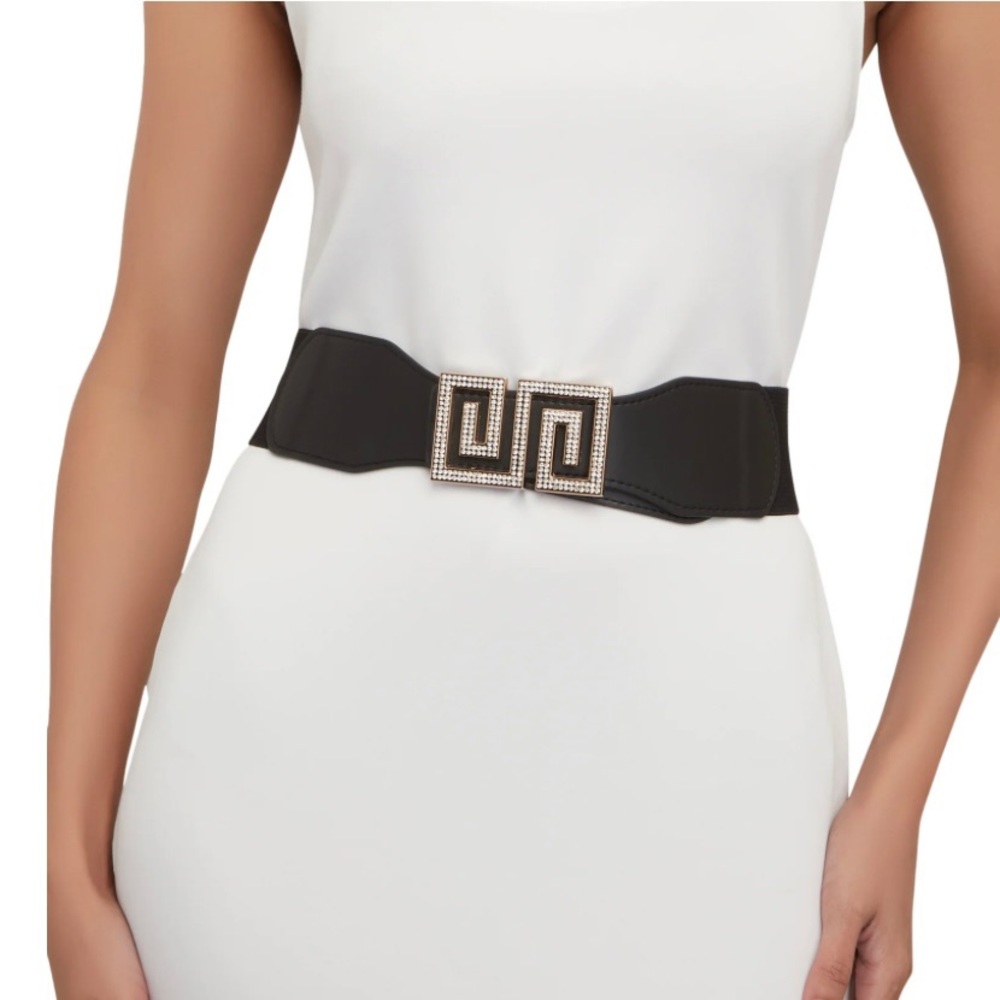 Stretch Geo Buckle Belt
